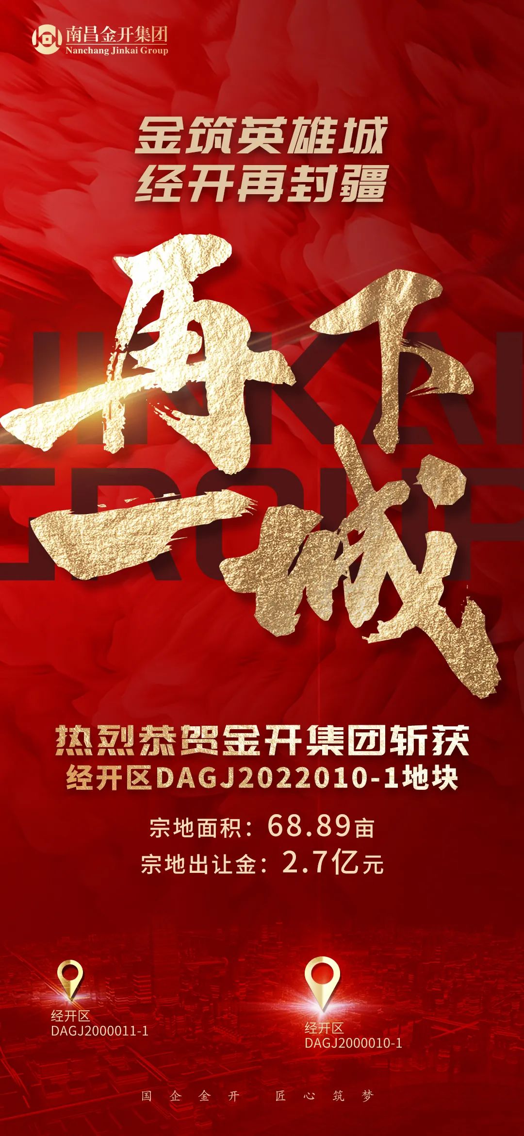 喜報(bào)！金開(kāi)集團(tuán)2.7億再次成功摘地